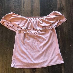 Dusty Pink off the shoulder top